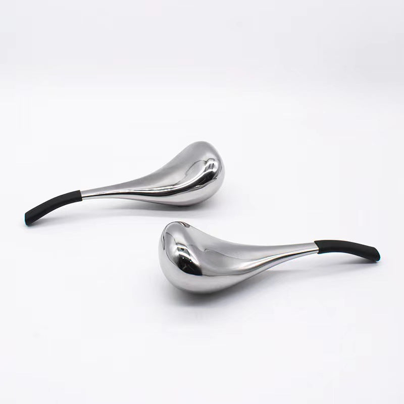 Stainless steel ice scoops for facial and neck massage
Cooling massage tool for reducing puffiness and refreshing skin
Durable ice scoops in silver and gold for home spa treatments