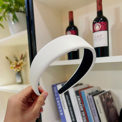 Diadema de piel minimalista geométrica para mujer – Accesorio para el pelo estilo coreano en forma de U