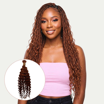 Copper Deep Wave Color 350 Bulk 100% Human Braiding Hair