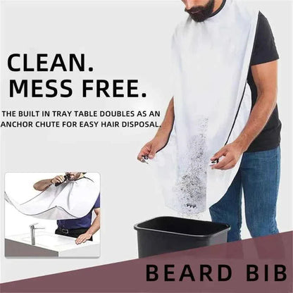 Hair Catcher Shaving Bib – Mess-Free Beard & Hair Grooming Cape.