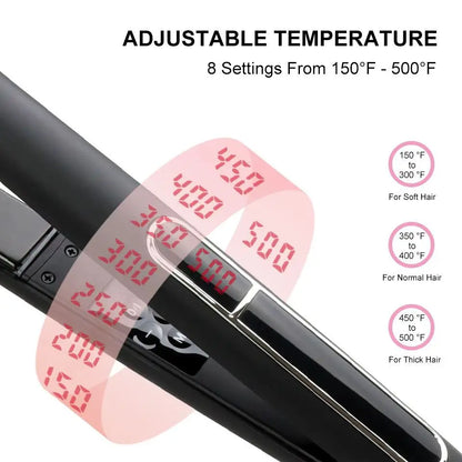 Professional Ceramic Hair Straightener with LCD Display