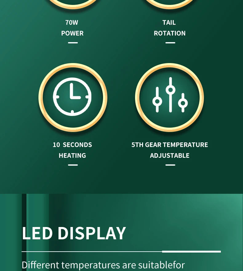 Professional Ceramic Hair Straightener with LCD Display