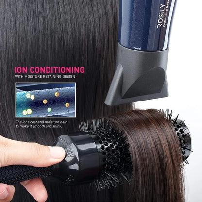 Rosily Max Ionic Hair Dryer with negative ions for frizz control, salon-grade power cord, and fast, smooth drying