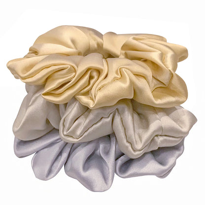 silk hair scrunchies soft elastic hair ties set
22 momme silk scrunchie gentle on hair
silk hair tie preventing breakage and frizz
large silk scrunchies for women hair styling
