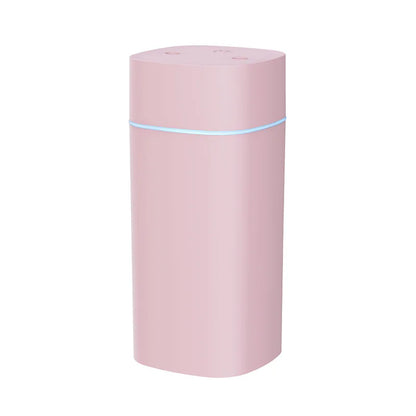 Dual nozzle USB humidifier portable quiet mist diffuser
600ml per hour humidifier strong mist air humidifier device
Portable humidifier for bedroom office and car use
USB powered humidifier with dual spray function
Quiet air humidifier with essential oil diffuser feature
Compact humidifier improving air moisture and comfort
