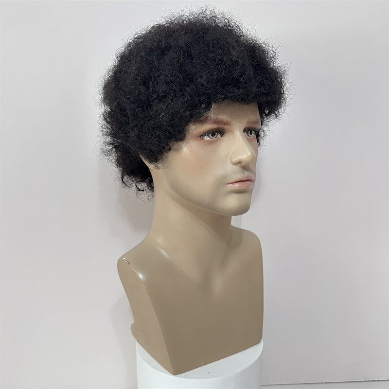 Human Wigs Short Curly Hair Afro Men
