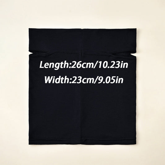 Black fabric with measurements printed on a beige background