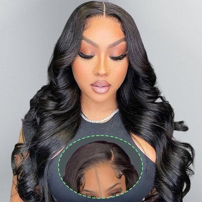 Body Wave 4x7 Lace Closure Wig 200 Density Human Hair.