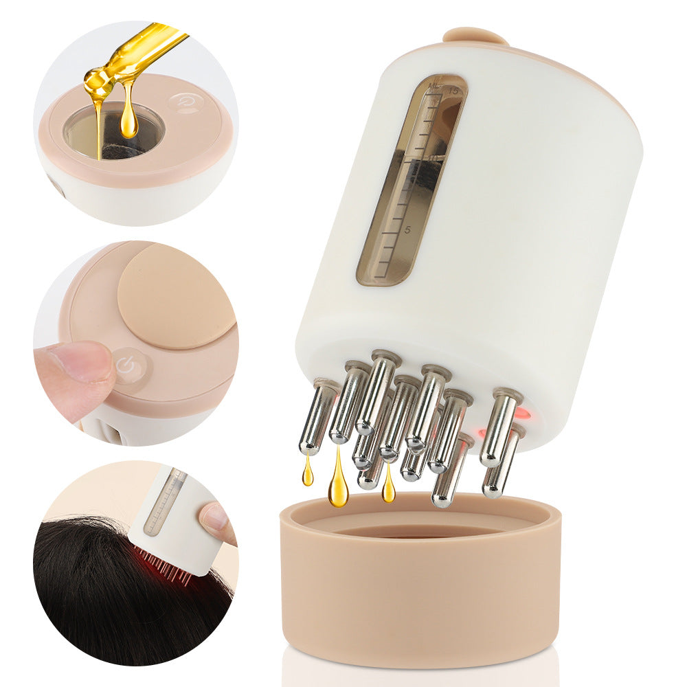 vibrating scalp massager comb for head relaxation
usb rechargeable head massage comb portable design
conductive comb with light for scalp stimulation
handheld scalp massager comb with vibration