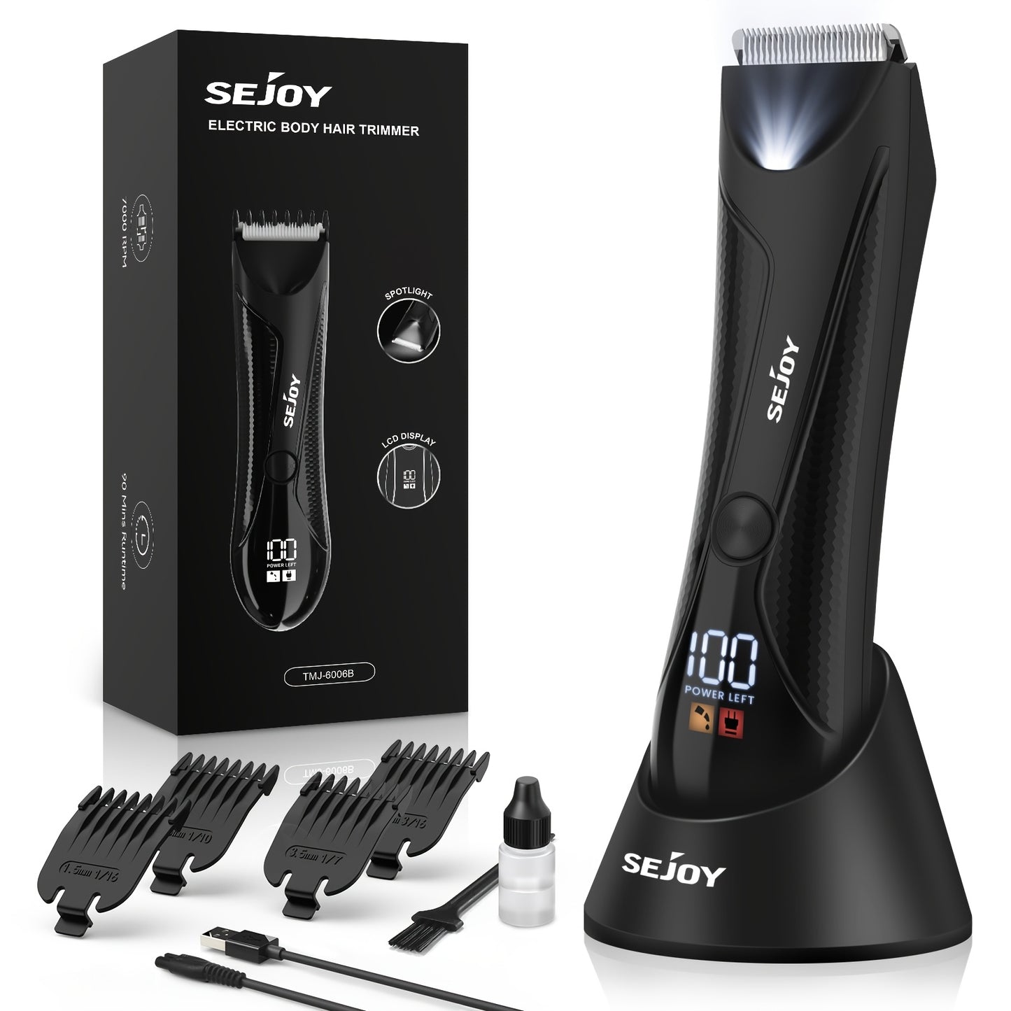 Adjustable beard trimmer with precision dial and 5 length settings
Cordless men’s beard trimmer with USB rechargeable battery
Close-up of electric beard trimmer with limit comb attachment
Men’s grooming device for mustache and beard styling