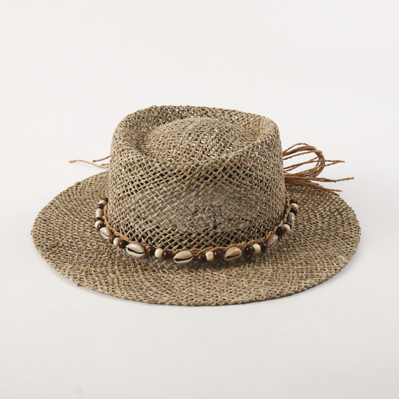 Seagrass straw sun hat with breathable woven texture, pointed top crown, and lightweight summer-ready design for beach and vacation outfits.
Lightweight woven seagrass summer hat featuring a stylish pointed crown and airy breathable construction for sunny outdoor wear.
Natural seagrass straw hat with elegant pointed top silhouette designed for sun protection, comfort, and effortless warm-weather fashion.
Breathable straw sun hat crafted from woven seagrass with a modern pointed crown, perfect for beach trip