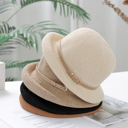 Women’s lightweight sun protection bucket hat in multiple colors
Adjustable polyester bucket hat for outdoor activities and travel
Stylish sunshade hat with metal and leather detail
Breathable bucket hat for beach, hiking, and casual wear