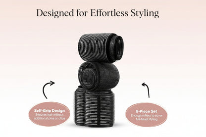 18pcs self grip hair rollers set with 3 sizes
Multi size hair rollers for all hair types
Lightweight sleep hair curlers set