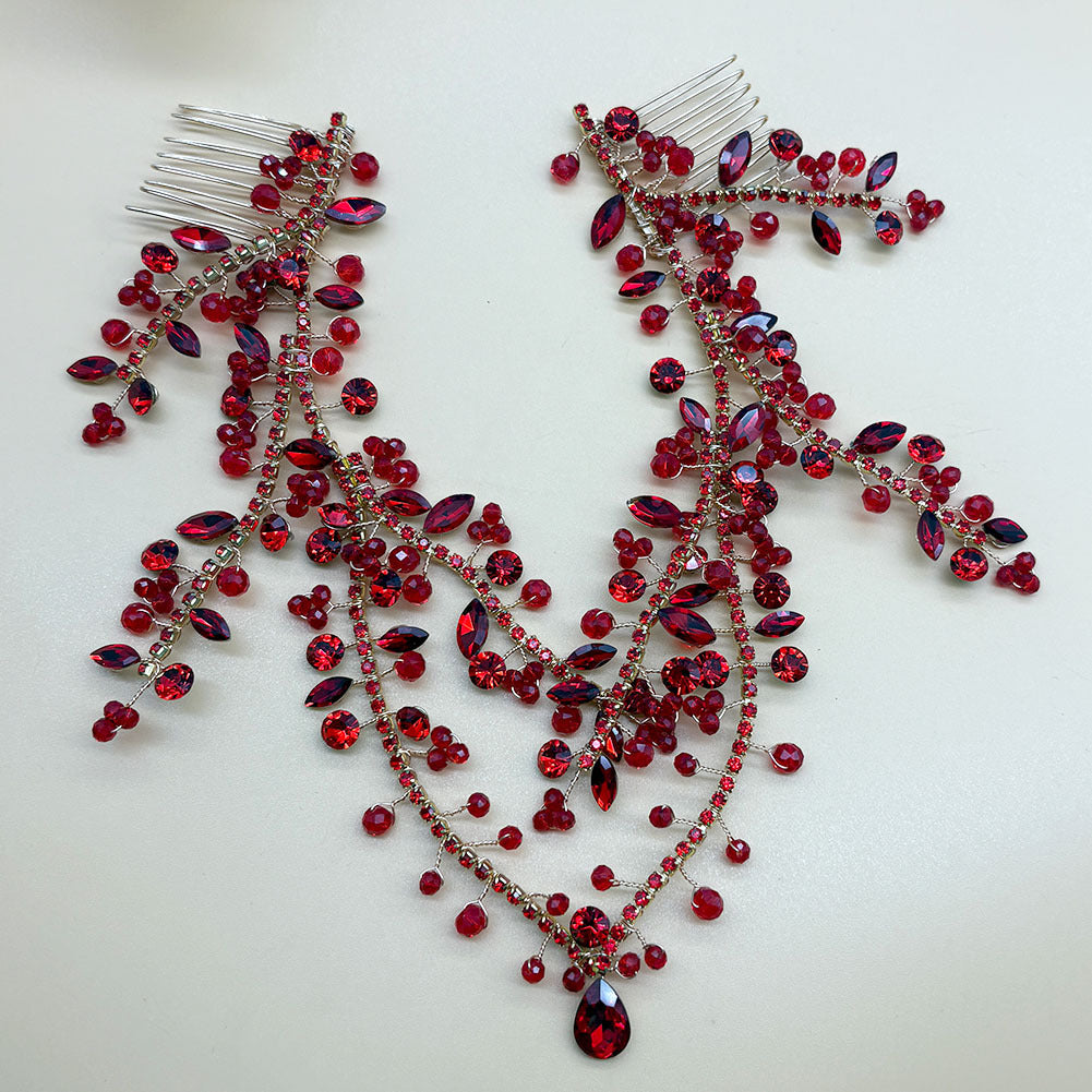 Handmade rhinestone forehead chain floral hair accessory
Double comb jeweled headpiece for women
Sparkling floral hair clip with rhinestones
Elegant forehead ornament in multiple colors